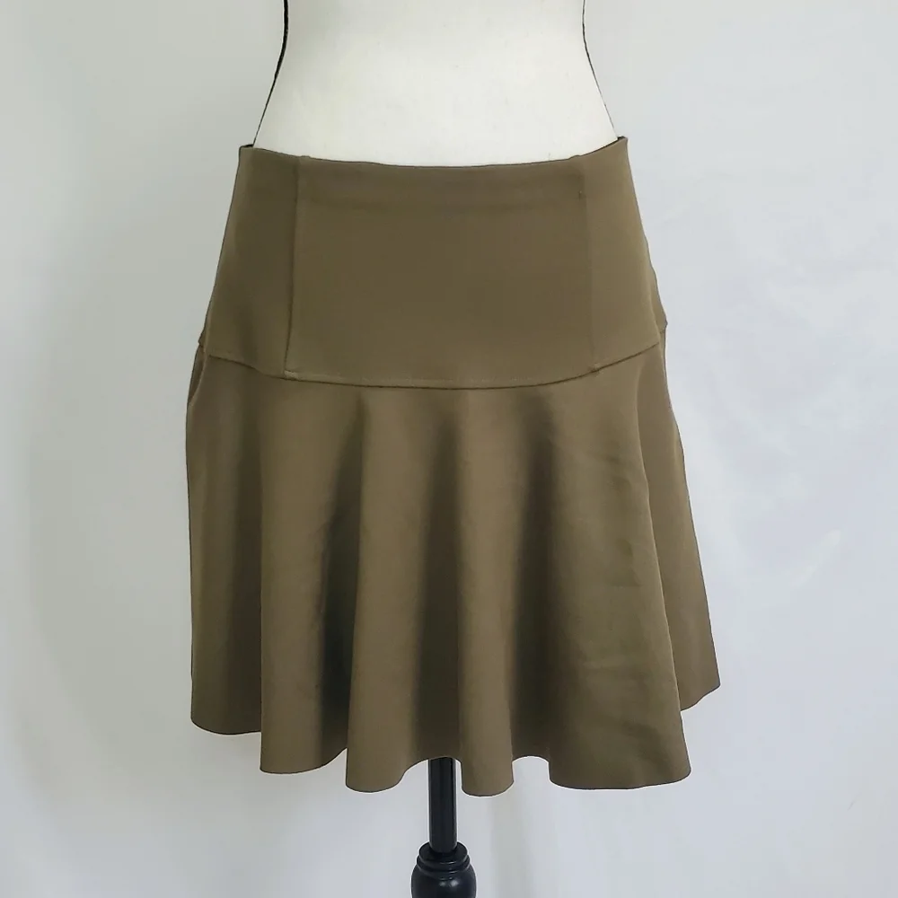 NWOT Free People Army Green Pleated High Waist Mini Skirt
